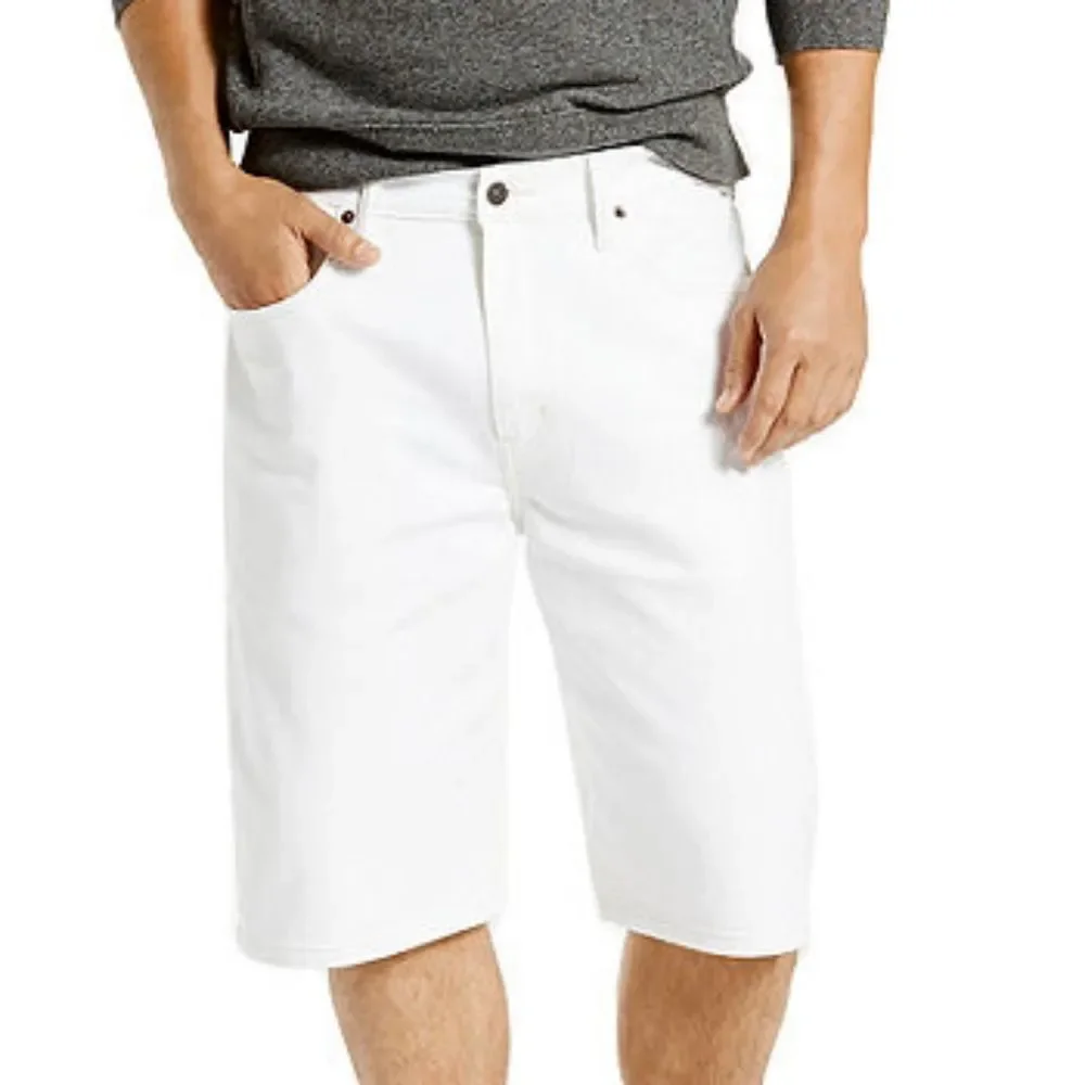 Levi's 569 Off White Loose Fit Straight Classic Preppy Jean Shorts 31